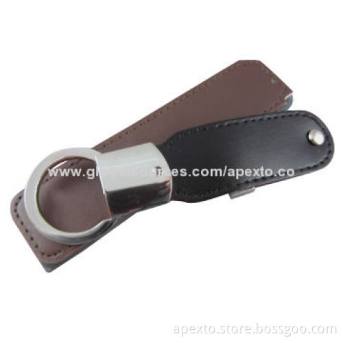 Leather USB Flash Drive with 4 or 8GB Memory Capacity and Plug-and-play Function, Custom Colors